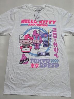 Hybrid Apparel Hello Kitty and Friends Graphic Tee - White, Pink, Blue